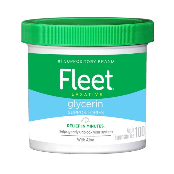 Fleet Laxative Glycerin Suppositories for Adult Constipation, 100 CT