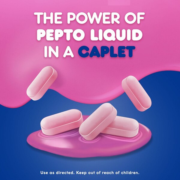 Pepto Bismol Caplets Ultra for Nausea, Heartburn, Indigestion, Upset Stomach, and Diarrhea Relief