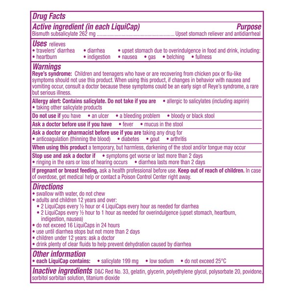 Pepto Bismol 5 Symptom Relief LiquiCaps