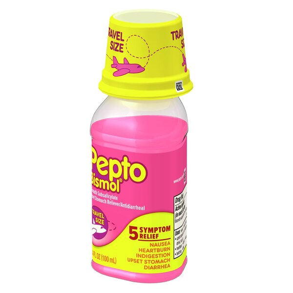 Pepto Bismol 5 Symptoms Digestive Relief Liquid, 3.4 OZ Travel Size