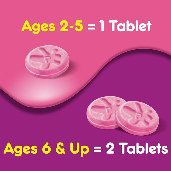 Pepto Kid's Chewable Tablets, Bubblegum, 24 CT