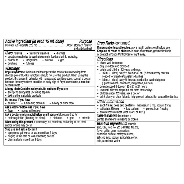 Pepto Bismol Ultra 5 Symptom Relief Liquid, Original, 12 OZ