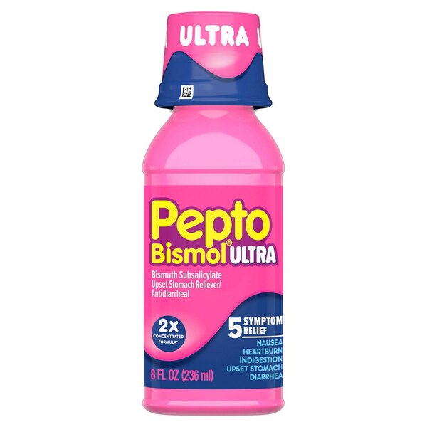 Pepto Bismol Ultra 5 Symptom Relief Liquid, Original, 8 OZ