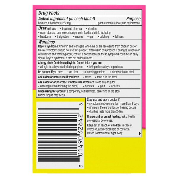 Pepto Bismol, 5 Symptom Relief Chewable Tablets