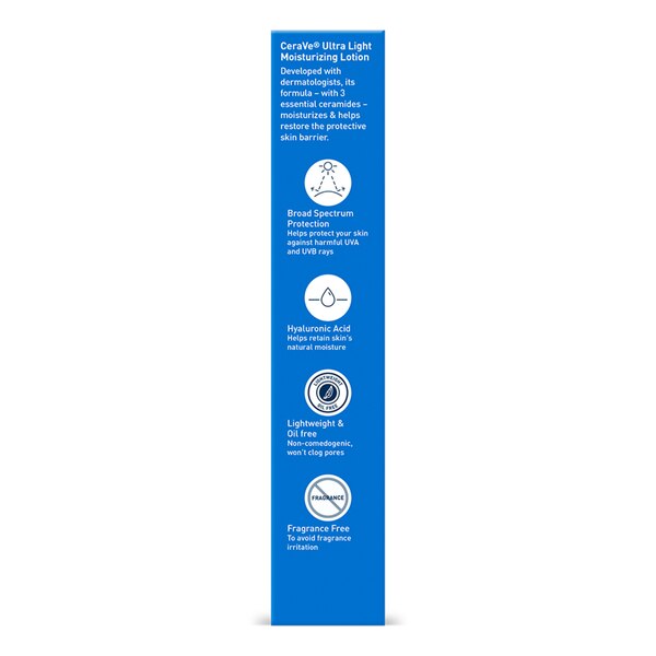 CeraVe Ultra-Light Face Moisturizer, SPF 30,  with Hyaluronic Acid, 1.7 OZ