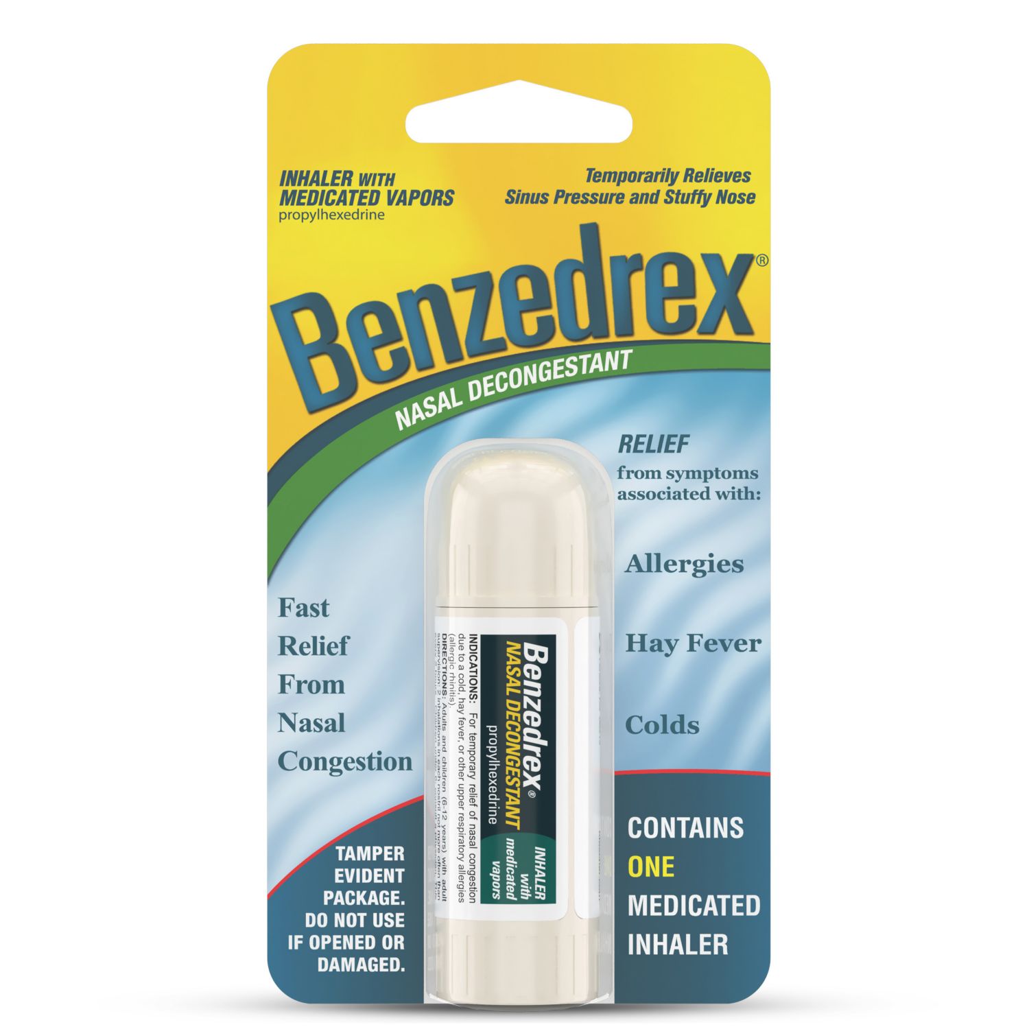 Benzedrex Nasal Decongestant Inhaler with Medicated Vapors Pick Up In