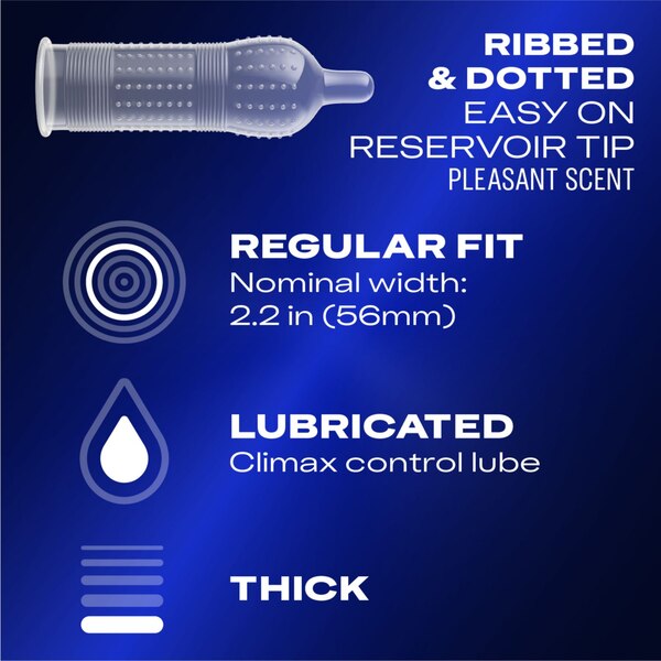 Durex Performax Intense Lubricated Ribbed Dotted Premium Condoms