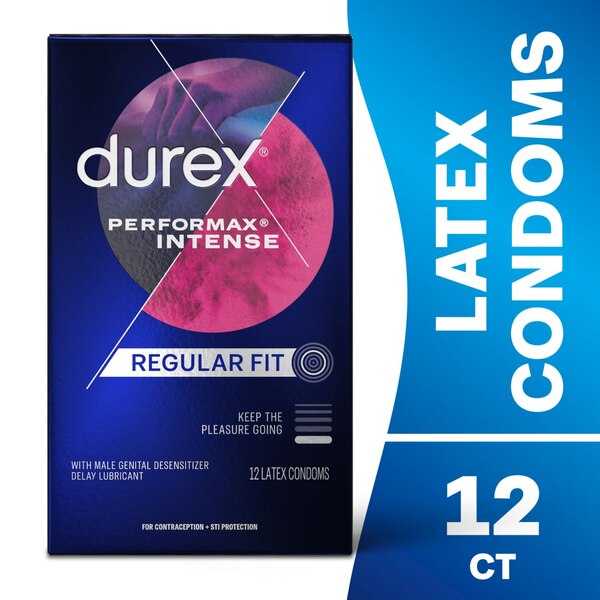 Durex Performax Intense Lubricated Ribbed Dotted Premium Condoms