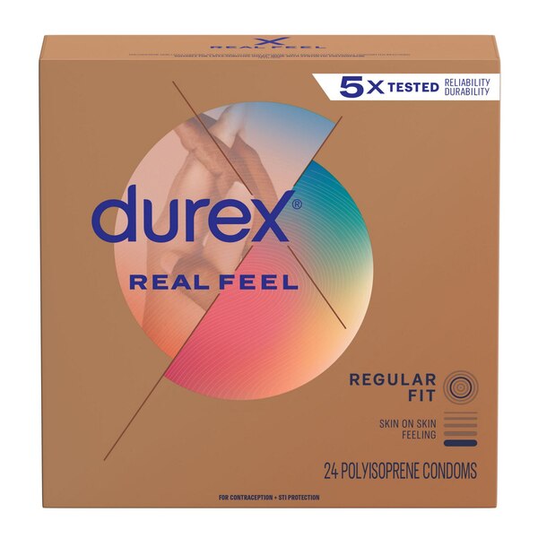 Durex Avanti Bare Real Feel Lubricated Non-Latex Condoms, 24 CT