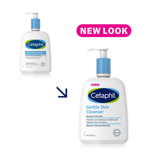 Cetaphil Hydrating Gentle Skin Cleanser for Dry to Normal Sensitive Skin, 16 OZ