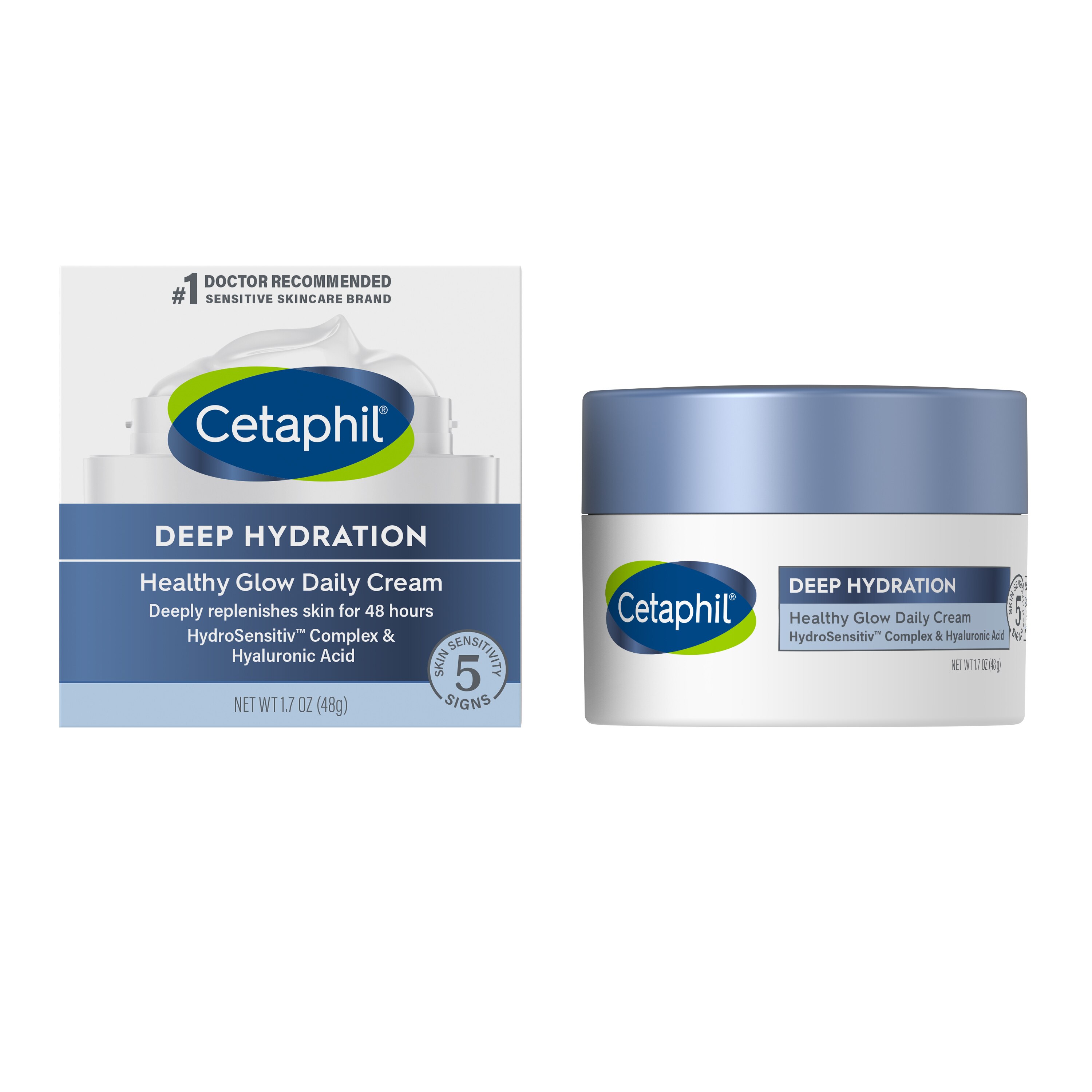 Cetaphil Deep Hydration Healthy Glow - Crema hidratante de uso diario, 1.7 oz