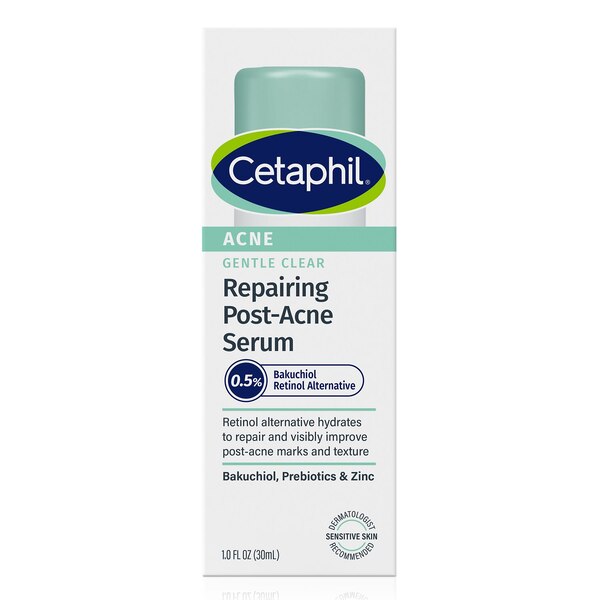 Cetaphil Acne Gentle Clear Repairing Post-Acne Serum, 0.5% Bakuchiol, 1 OZ