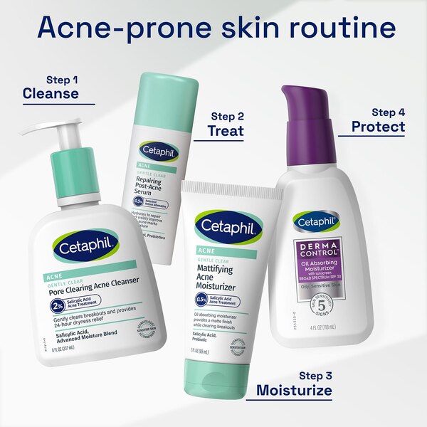 Cetaphil Acne Gentle Clear Repairing Post-Acne Serum, 0.5% Bakuchiol, 1 OZ