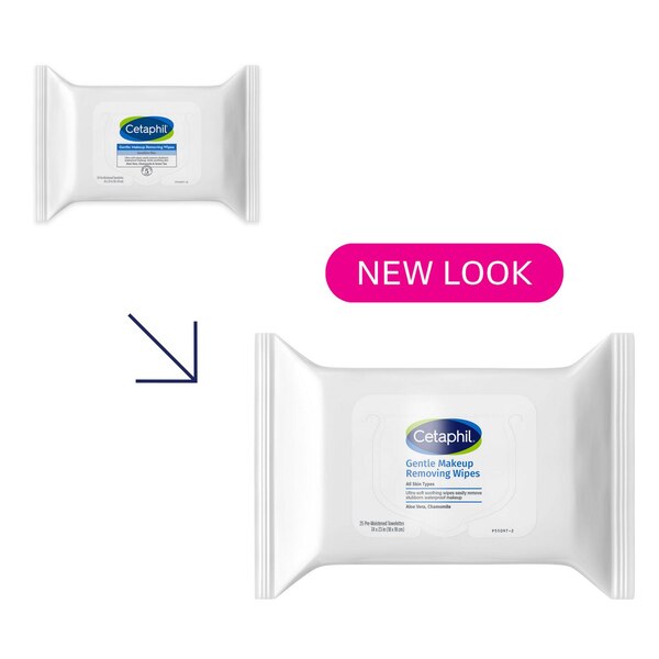 Cetaphil Gentle Makeup Removing Wipes, 25/Pack