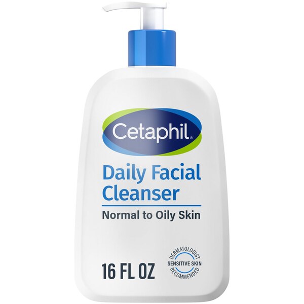 Cetaphil Daily Facial Cleanser for Sensitive, Combination to Oily Skin, 16 OZ