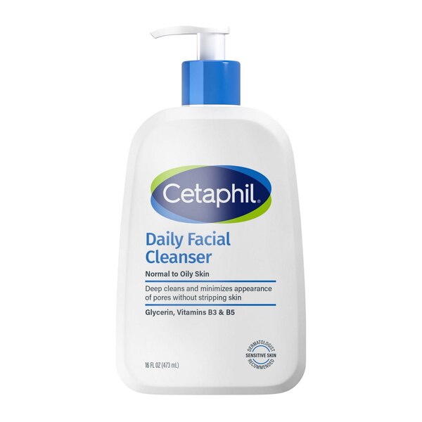 Cetaphil Daily Facial Cleanser for Sensitive, Combination to Oily Skin, 16 OZ