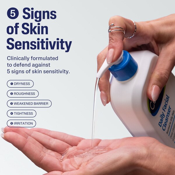 Cetaphil Daily Facial Cleanser for Sensitive, Combination to Oily Skin, 16 OZ