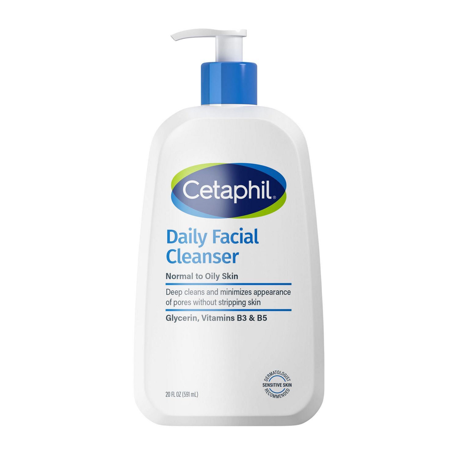 Cetaphil Daily Facial Cleanser for Sensitive, Combination to Oily Skin, 20 OZ