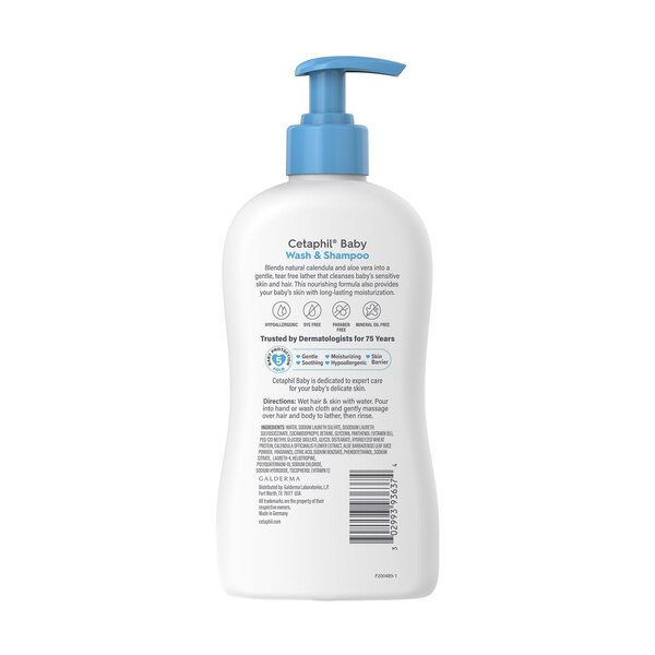 Cetaphil Baby Wash and Shampoo, 13.5 OZ