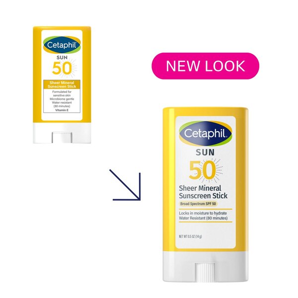Cetaphil Sheer Mineral Sunscreen Stick SPF 50, 0.5 OZ