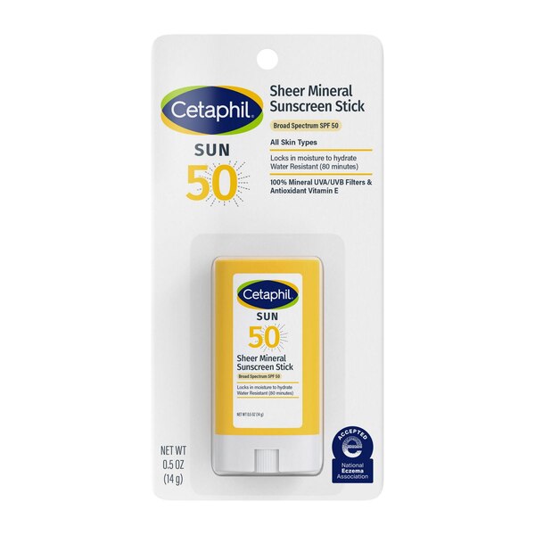 Cetaphil Sheer Mineral Sunscreen Stick SPF 50, 0.5 OZ