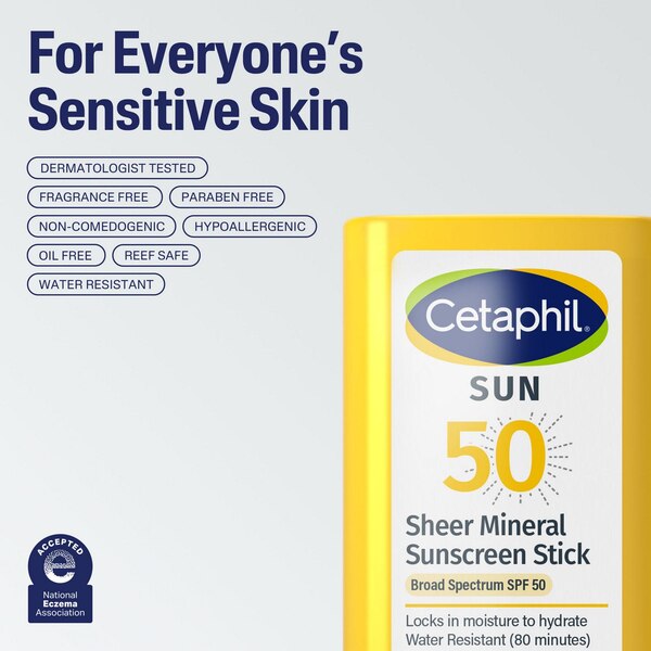 Cetaphil Sheer Mineral Sunscreen Stick SPF 50, 0.5 OZ