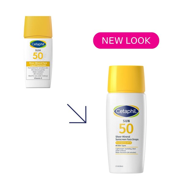 Cetaphil Sheer Mineral Face Liquid Sunscreen SPF 50, 1.7 OZ