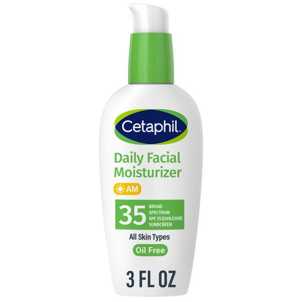 Cetaphil Daily Oil-free Facial Moisturizer with SPF 35 Sunscreen for Sensitive, Combination Skin, 3 OZ