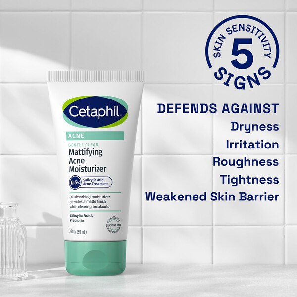 Cetaphil Gentle Clear Mattifying Acne Moisturizer, 3 OZ