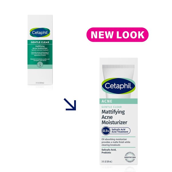 Cetaphil Gentle Clear Mattifying Acne Moisturizer, 3 OZ