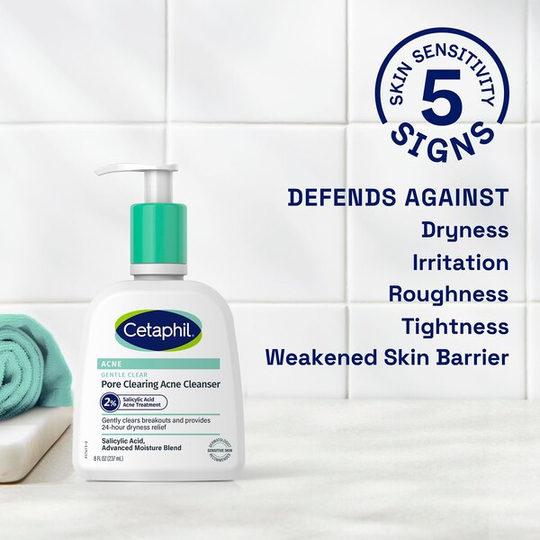 Cetaphil Gentle Clear Pore Clearing Acne Cleanser, 2% Salicylic Acid, 8 OZ