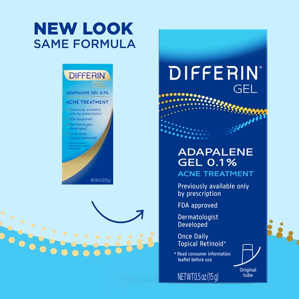 Differin Adapalene Gel 0.1% Acne Treatment, 0.5 OZ