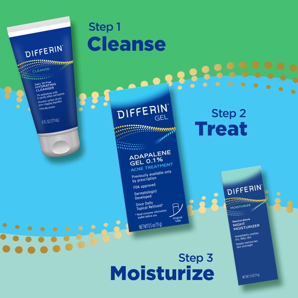 Differin Adapalene Gel 0.1% Acne Treatment, 0.5 OZ