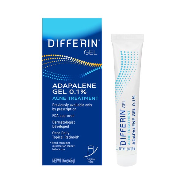 Differin Adapalene Gel 0.1% Acne Treatment, 1.6 OZ