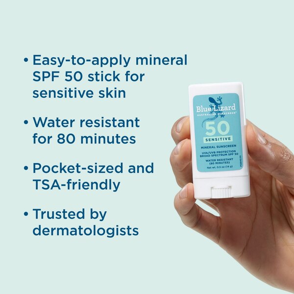 Blue Lizard Sensitive Mineral Sunscreen Stick, SPF 50