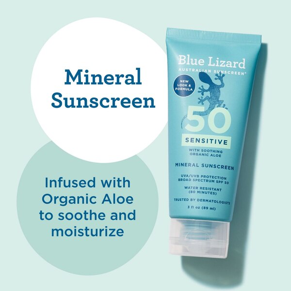 Blue Lizard Sensitive Mineral Sunscreen Lotion, SPF 50
