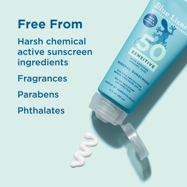 Blue Lizard Sensitive Mineral Sunscreen Lotion, SPF 50