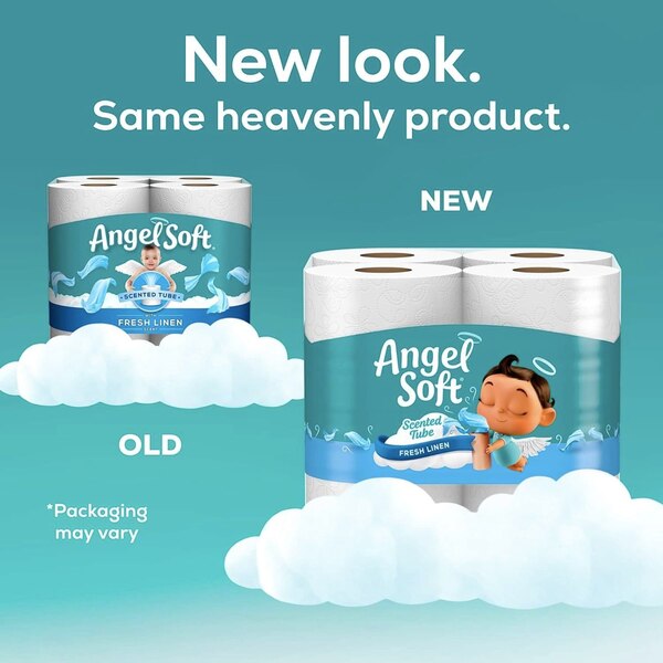 Angel Soft Scented Toilet Paper, Fresh Linen, 2-Ply, Mega Roll, 8 CT