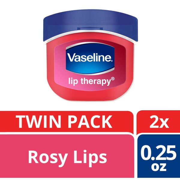 Vaseline Lip Therapy Mini Balm, Rosy Lips, 2 CT