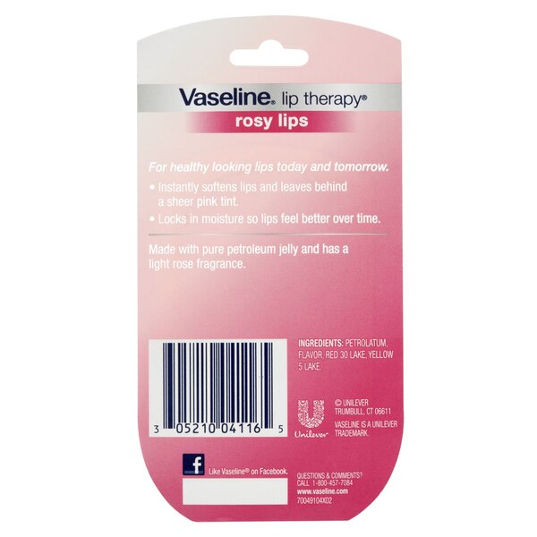 Vaseline Lip Therapy Mini Balm, Rosy Lips, 2 CT