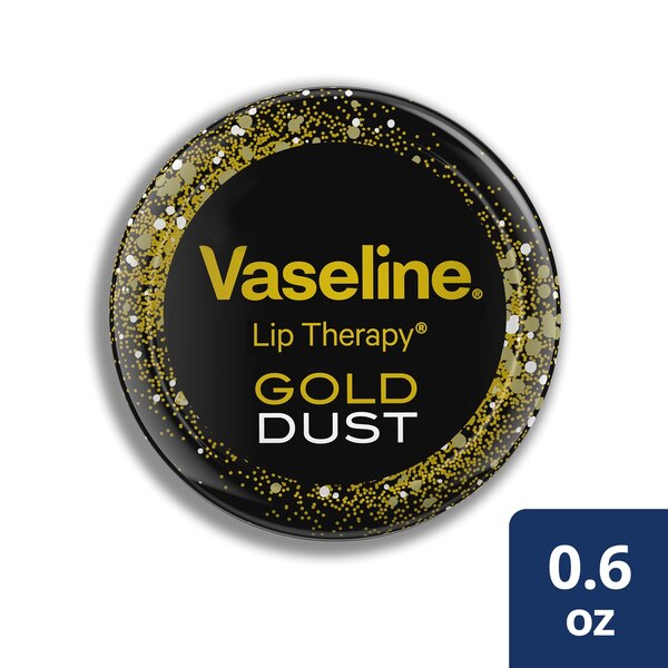 Vaseline Lip Therapy Lip Balm Tin, Gold Dust For Shimmering, Precious Lips, 0.6 OZ
