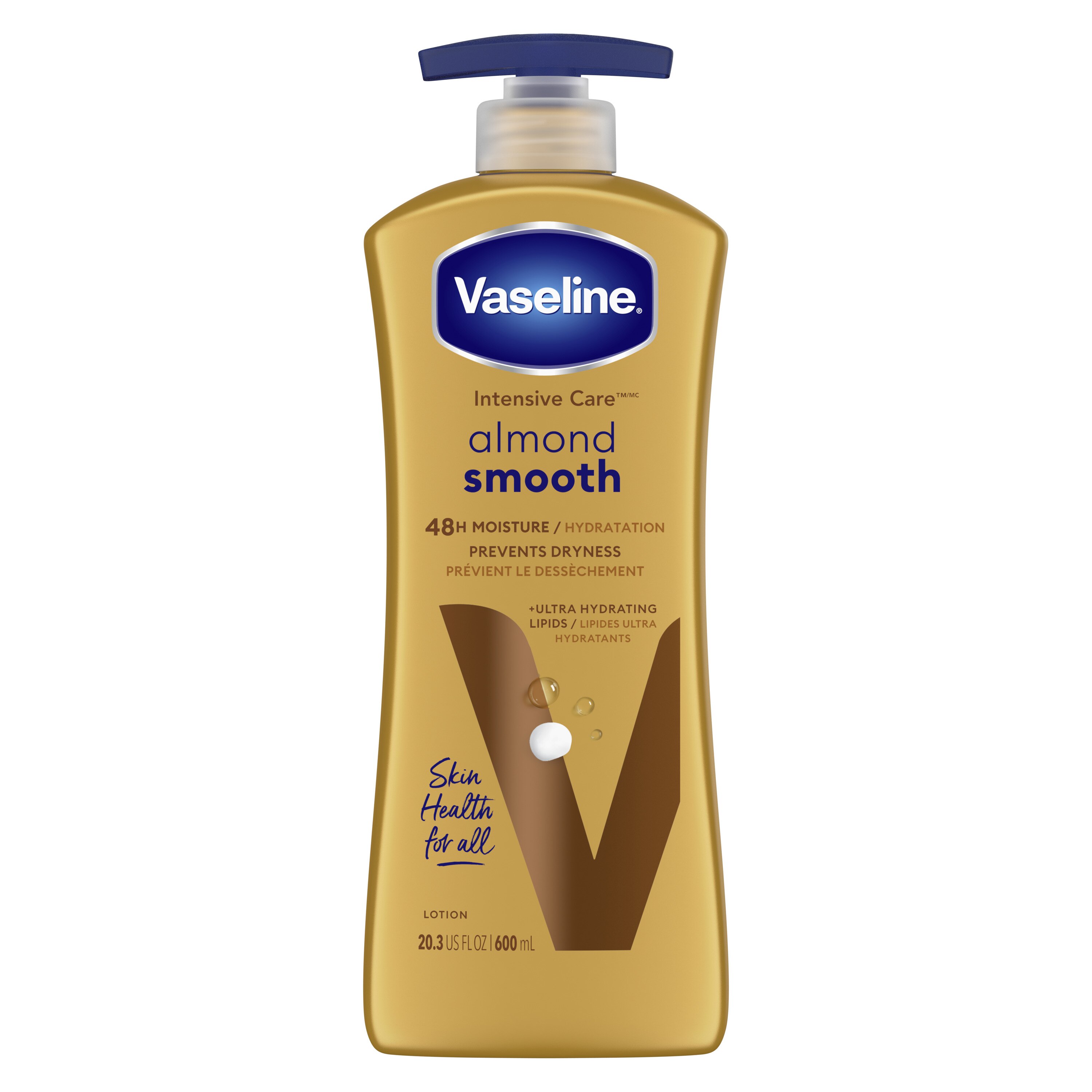Vaseline Body Lotion Almond Smooth Intensive Care for Dry Skin, 20.3 OZ