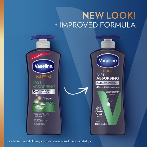 Vaseline Men Fast Absorbing Healing Moisture Body Lotion
