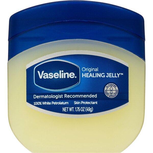Vaseline 100% Pure Petroleum Jelly Original Healing Jelly For Dry Cracked Skin and Eczema Relief, 1.75 OZ
