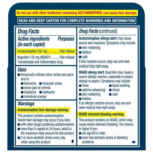Advil Dual Action Acetaminophen and Ibuprofen Caplets