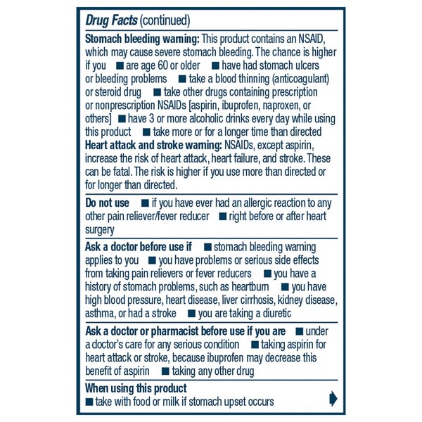 Advil Pain Reliever/ Fever Reducer 200 MG Ibuprofen Tablets