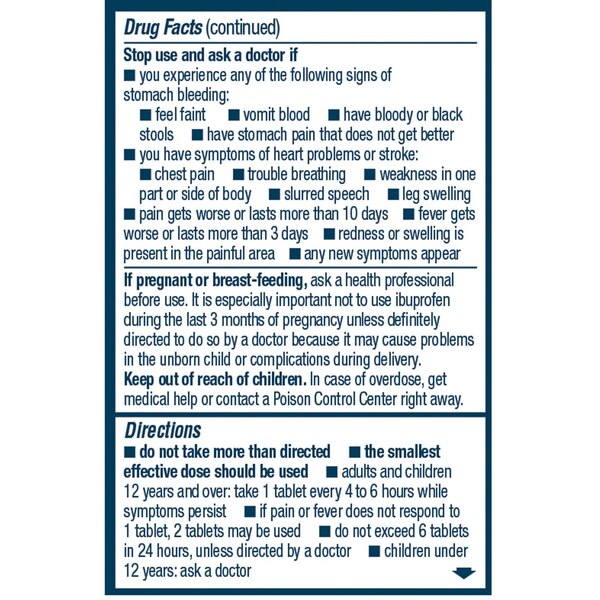 Advil Pain Reliever/ Fever Reducer 200 MG Ibuprofen Tablets