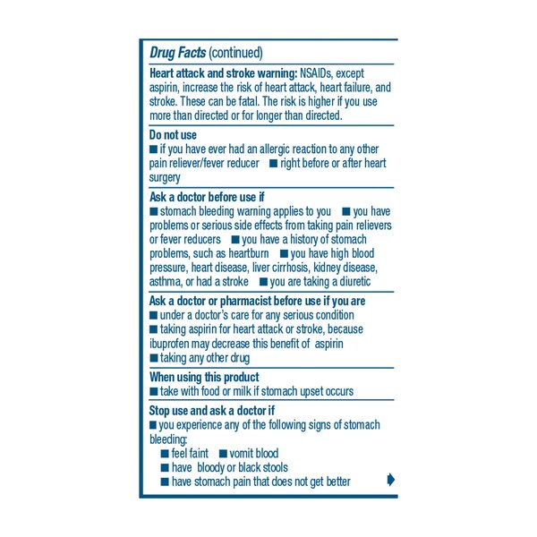 Advil Pain Reliever/ Fever Reducer 200 MG Ibuprofen Tablets