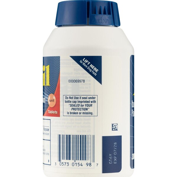 Advil Pain Reliever/ Fever Reducer 200 MG Ibuprofen Tablets