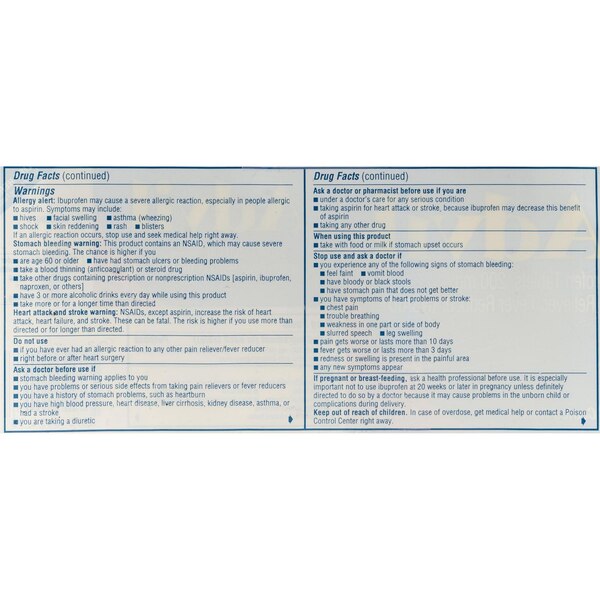 Advil Pain Reliever/ Fever Reducer 200 MG Ibuprofen Tablets